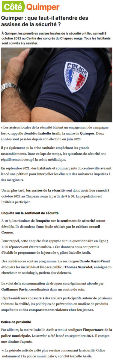 Assises de la securité à Quimper 08/10/2022 1/2